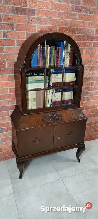 Ekskluzywna biblioteczka witryna dębowa Łagów