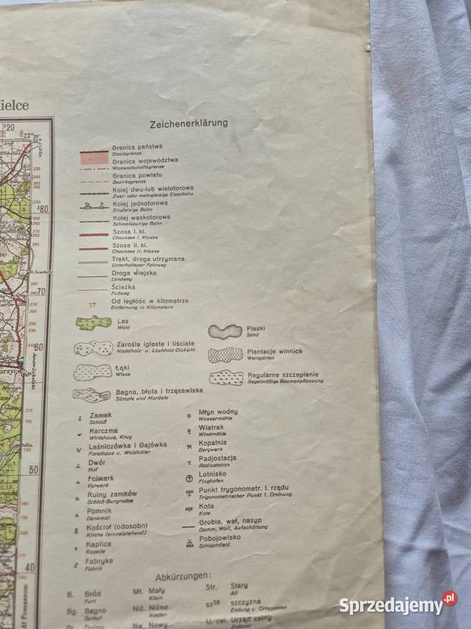 Mapa Wehrmacht 1940 GG Kielce Rzeszów rzeka Brzesko sprzedam