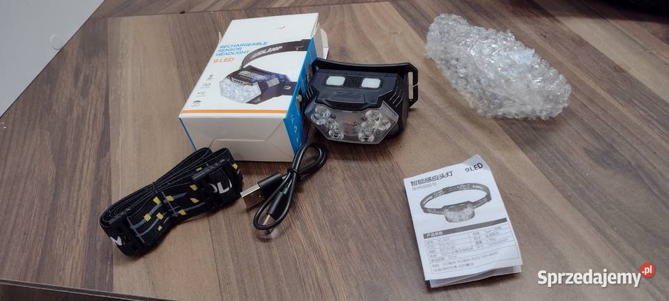 Lampka 2000 Lumen latarka czołowa czołówka 9 LED Mielec