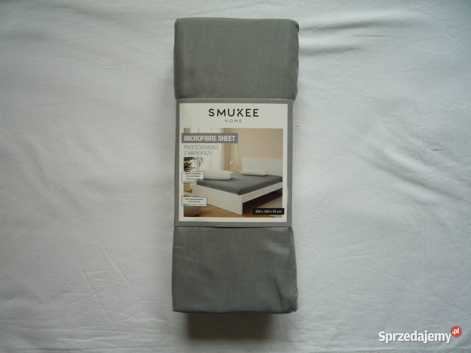 Smukee Nowe Szare Prześcieradło z gumką Prześcieradła sprzedam
