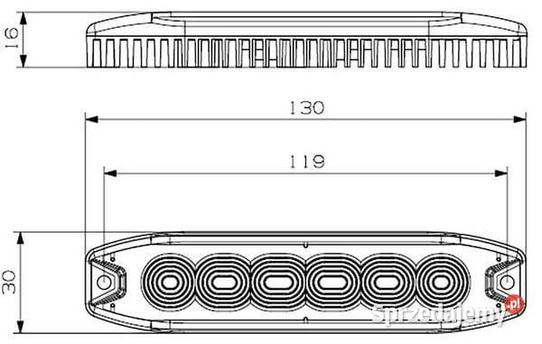 Lampa ostrzegawcza bursztynowa 6 LED TA2 Kamionna
