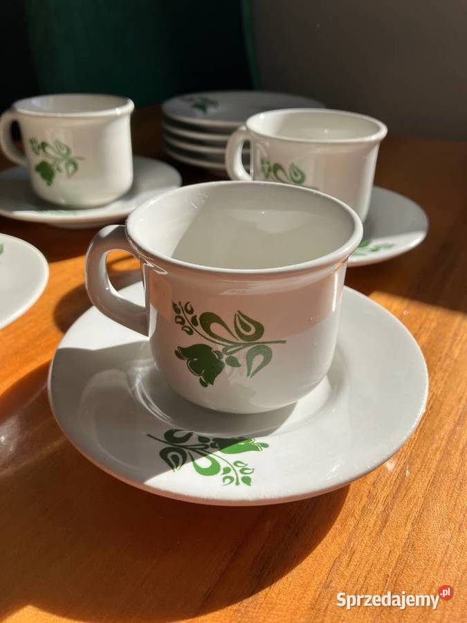 Serwis kawowy Tułowice porcelana konwalie kwiaty Nisko