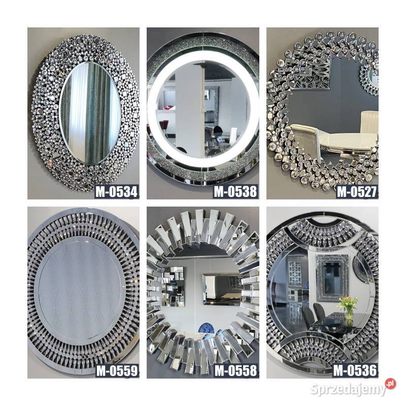 Lustro glamour dekoracyjne okrągłe wiszące Dom i Ogród mazowieckie
