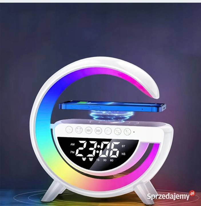 Lampka LED KOLOROWE Ładowarka Głośnik RGB RADIO Zegary Czarnków