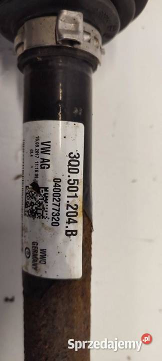 VW TIGUAN II PÓŁOŚ PRAWY TYŁ 4X4 3Q0501204B KTL