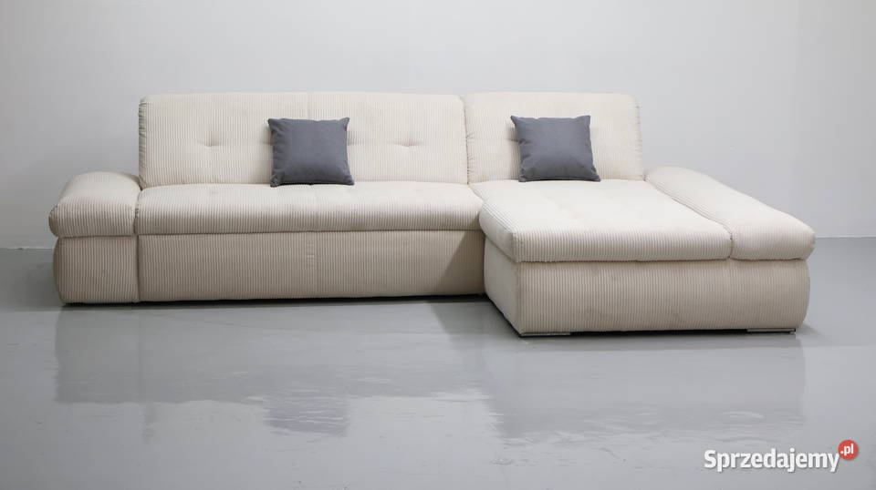 TIL Narożnik z funkcją spania beżowa tkania Narożniki Poznań