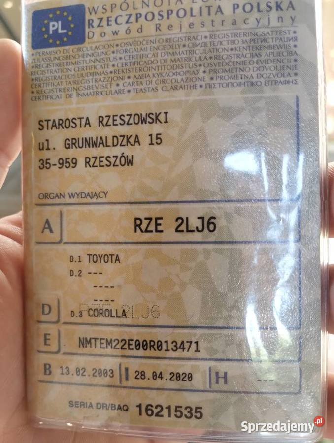 Corolla E12 2003 polski salon Rzeszów