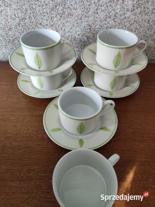 porcelanowe filiżanki talerzyki green zielone Zastawa stołowa Kielce