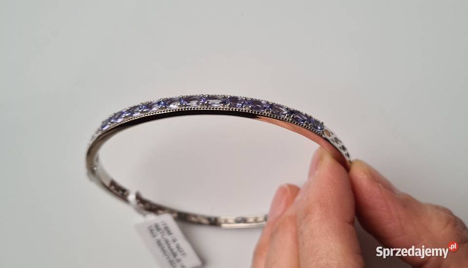 Srebrna bransoletka z tanzanitami mazowieckie Otwock