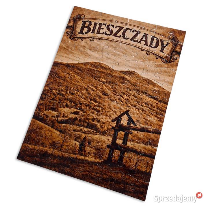 Puzzle vintage Bieszczady z wilkiem 88 elementów podkarpackie
