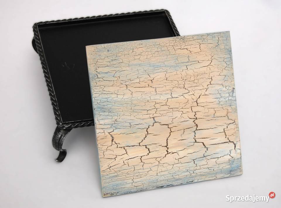 Drewniana metalowa podstawka ręcznie malowana Lublin sprzedam