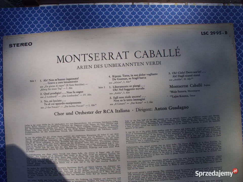 Klas LP MONTSERRAT CABALLE VERDI RARITIES dolnośląskie Wołów sprzedam