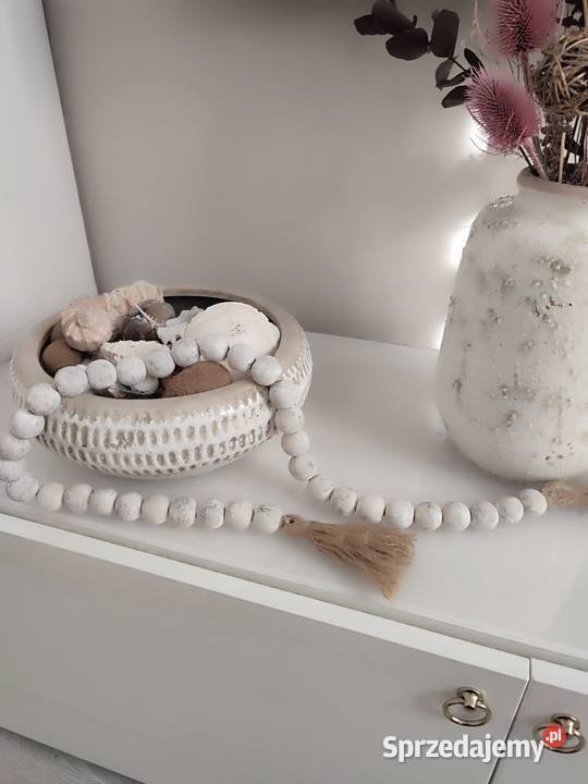 Girlanda z korali drewnianych boho vintage Pozostałe Sosnowiec