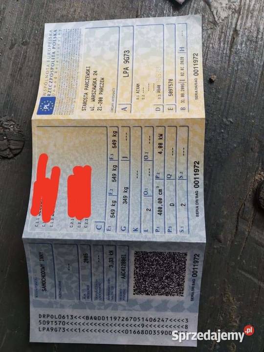 Samochód bez prawa jazdy 3500km Parczew