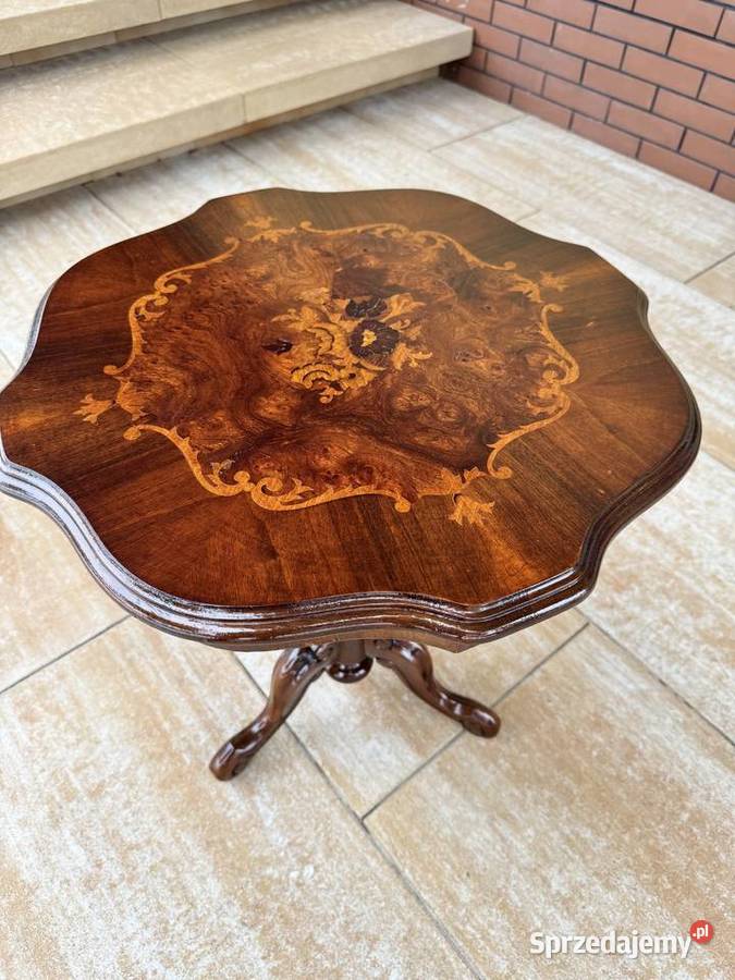 Stolik retro stylowy z intarsją kawowy vintage Stoliki kawowe i ławy Sulbiny