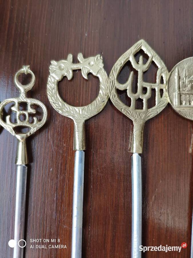 Szpikulce sztylety do szaszłyków mosiądz stal