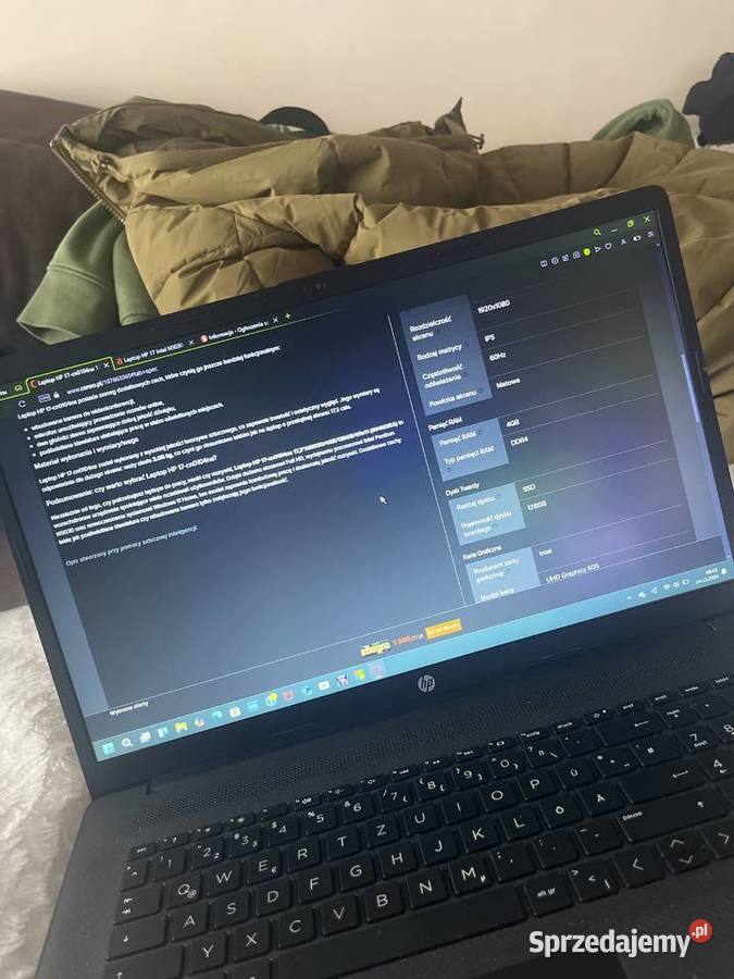 Laptop HP 17 INTEL N5030 8GB SSD 256GB FULL HD Starogard Gdański