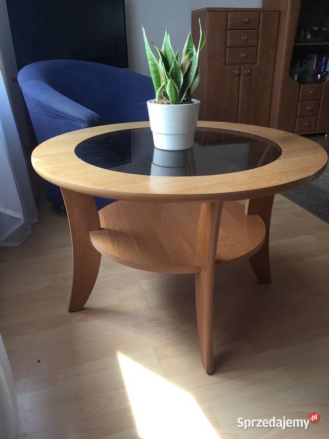 Okrągły stolik kawowy ze szklanym blatem Zielona Góra sprzedam