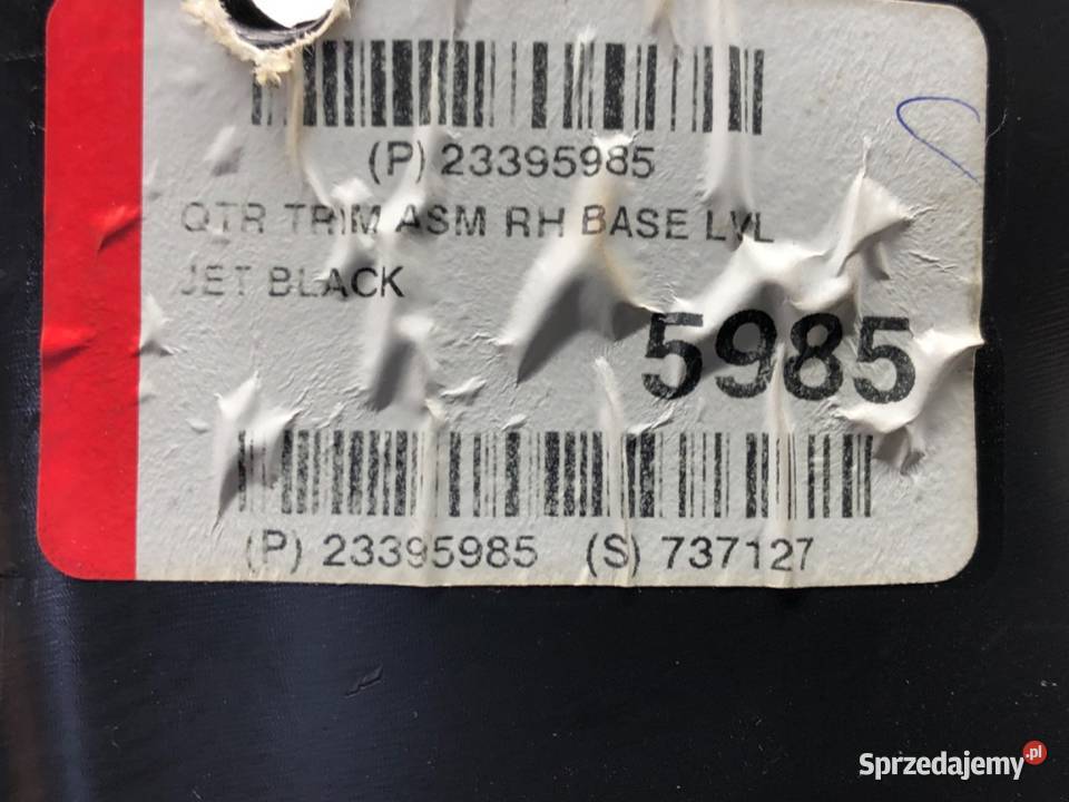 BOCZEK DRZWI TYŁ PRAWY TAPICERKA CHEVROLET