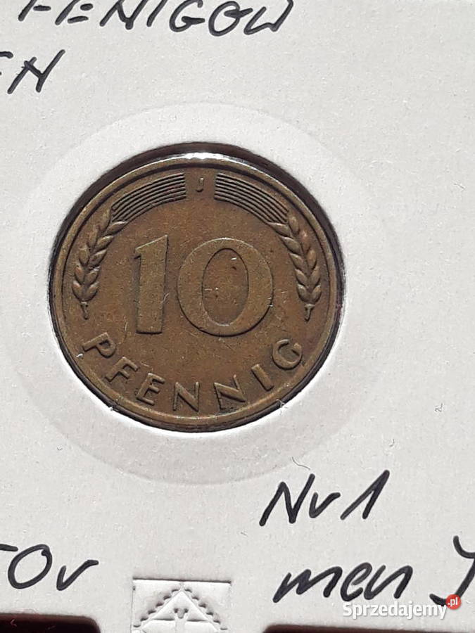 10 Fenigów RFN 1950 r men J 1 Konin