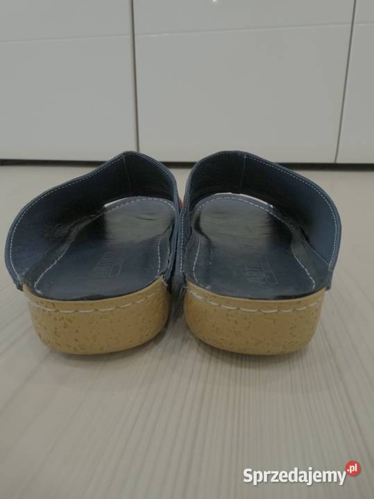 Buty Klapki Skórzane Skóra Naturalna Wygodny Łomża