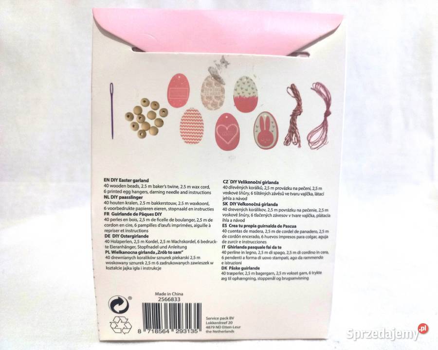 Girlanda wielkanocna DIY drewno kpl NOWE