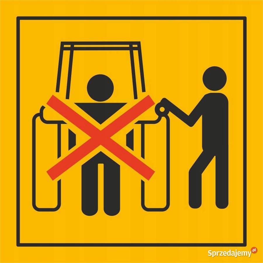 Naklejka ostrzegawcza na maszyny piktogram Biznes i Przemysł sprzedam