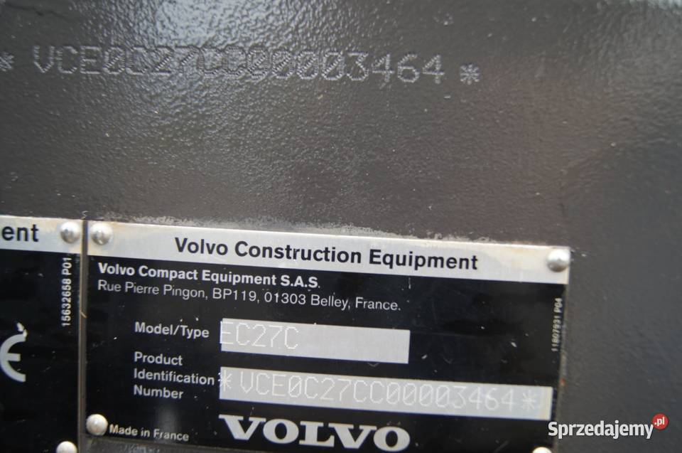 Koparka gasienicowa VOLVO EC27C pełny VAT dolnośląskie Olszyna