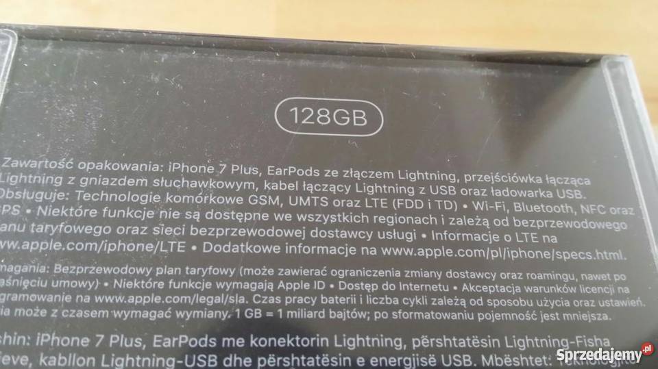 Nowy Apple IPhone 7 Plus 128 Gb zafoliowany z Warszawa