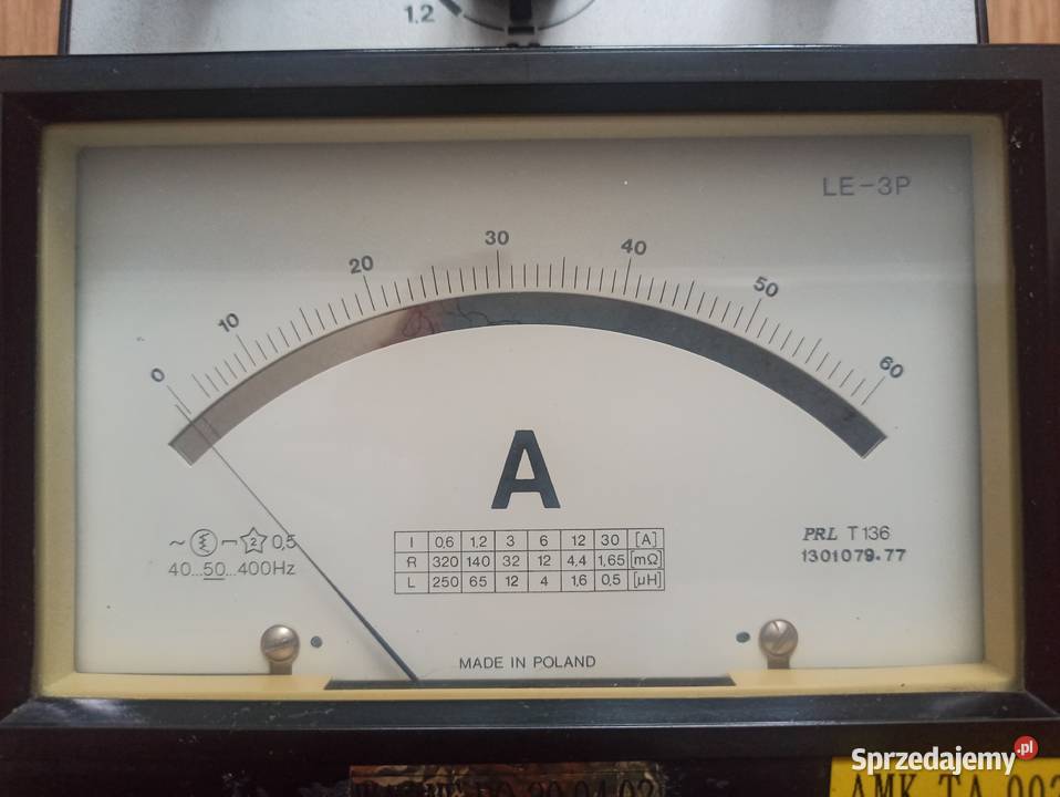 Amperomierz laboratoryjny LE3P Dębowiec sprzedam