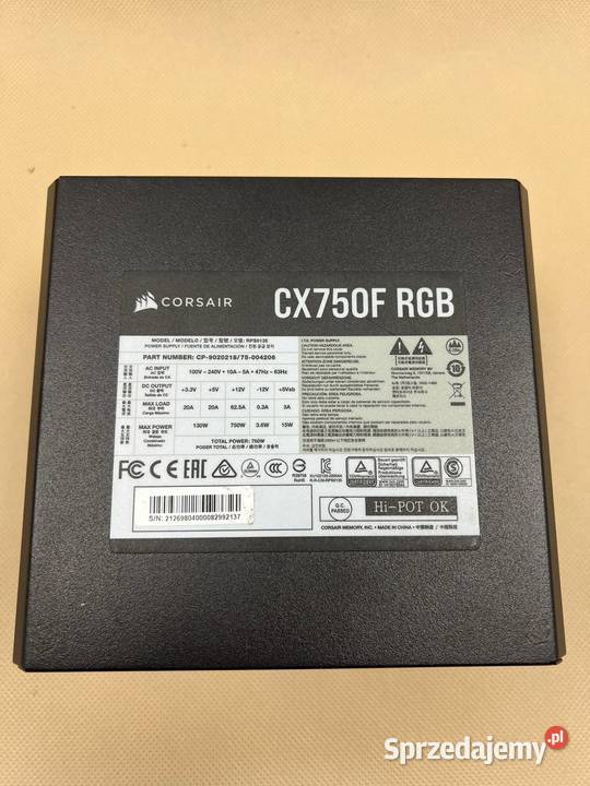 Zasilacz Corsair CX750F RGB 750W Gwarancja Gliwice