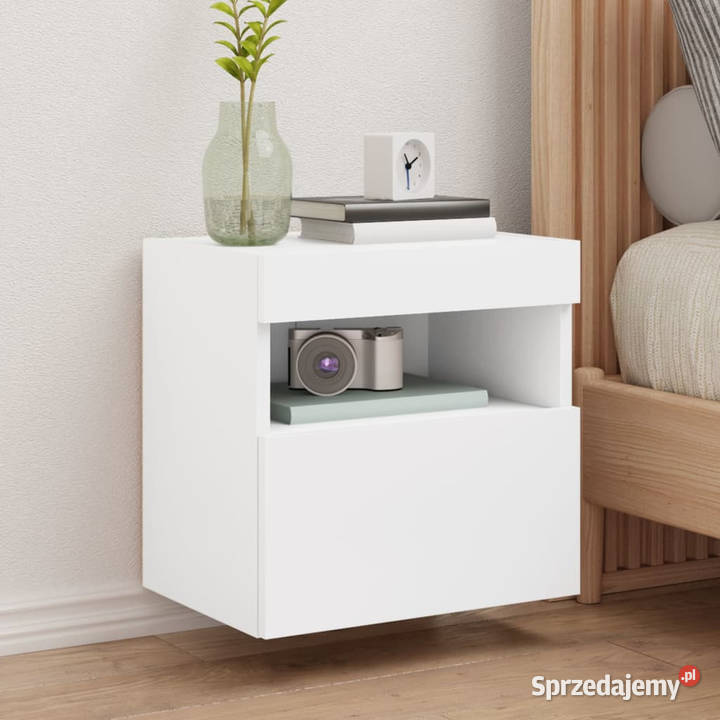 Ścienna szafka TV z LED biała 40x30x40 WM837169 Warszawa sprzedam