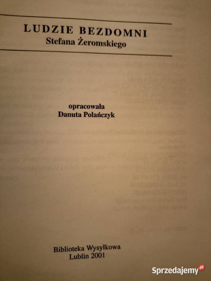 Ludzie bezdomni Żeromski biblioteka analizy Warszawa