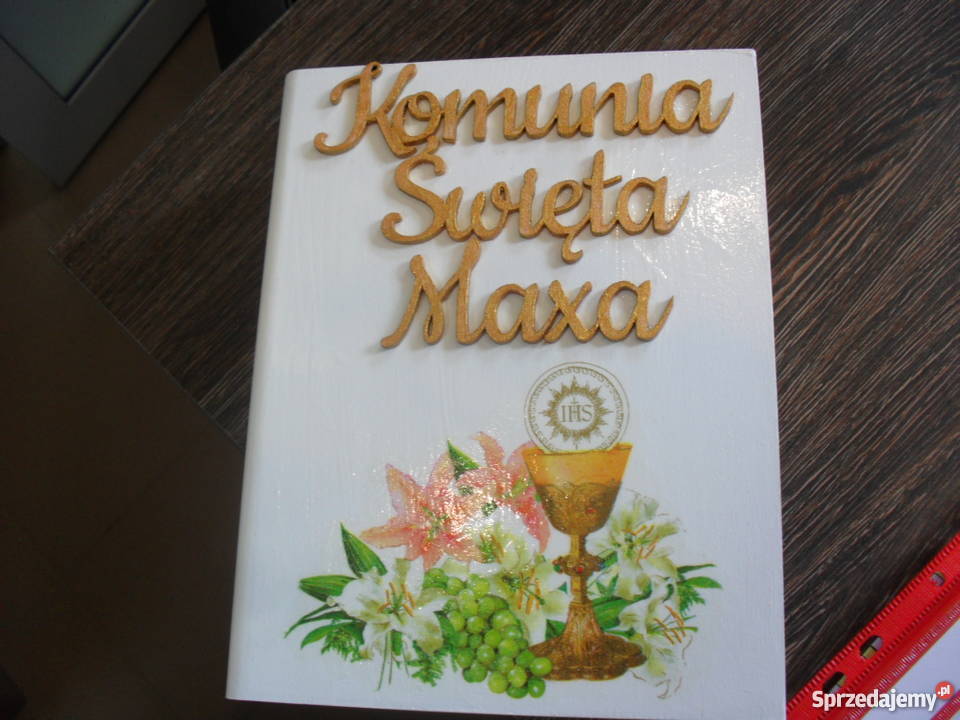 Pudełko szkatułka księga decoupage I Komunia Bochnia
