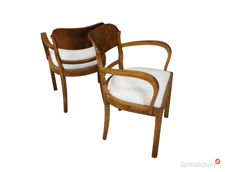 Para niepowtarzalnych foteli art deco renowacji Zielonka