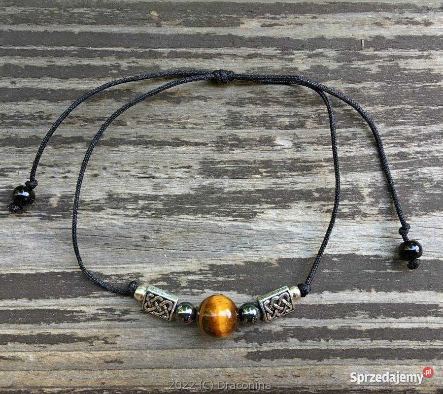 Bransoletka sznurkowa wojowniczka tygrysie oko Ozdoby
