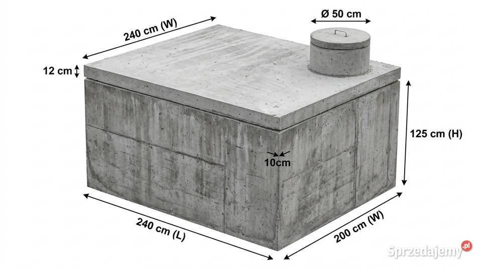 Zbiornik betonowy na deszczówkę 5m3 5000l małopolskie Tarnów