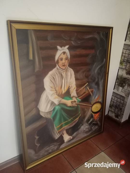 Sprzedam stary duży obraz sygnowany Bytom