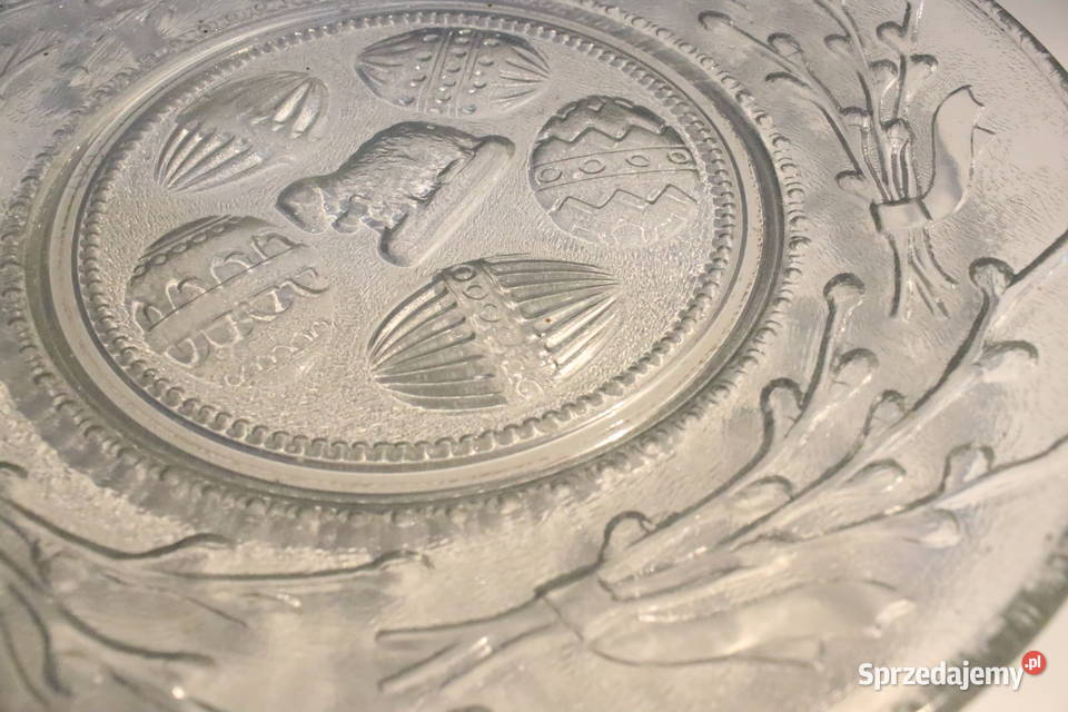 Szklana patera wielkanoc PRL Wrocław