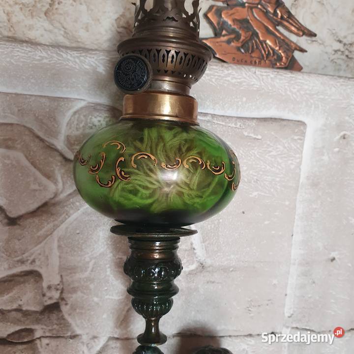 Figuralnasprawna lampa naftowa z brązu Wrocław