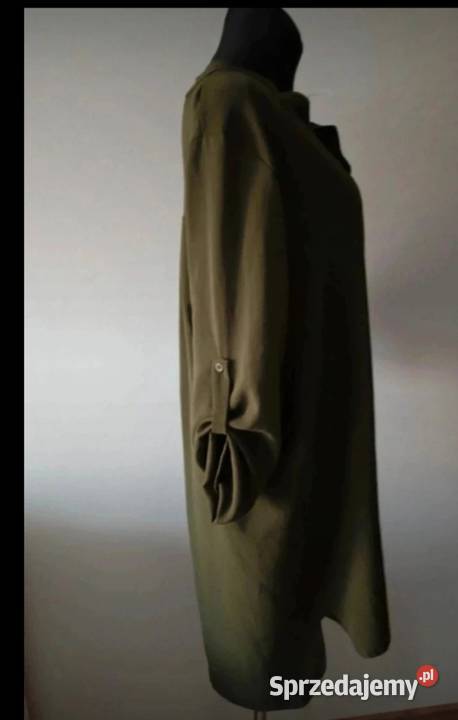 Sukienka khaki długa oversize asemetryczna Krosno