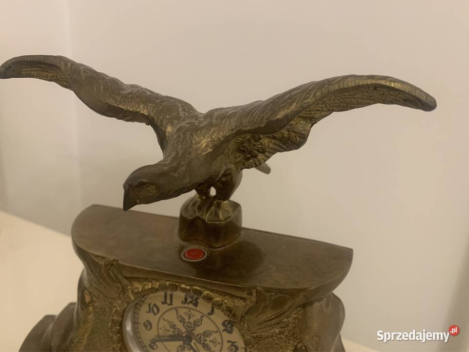 Zegar mosiężny z orłem