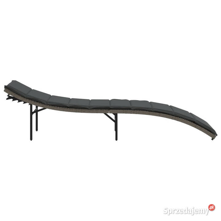 Leżak z poduszką szary 55x199x50 polirattan mazowieckie Warszawa