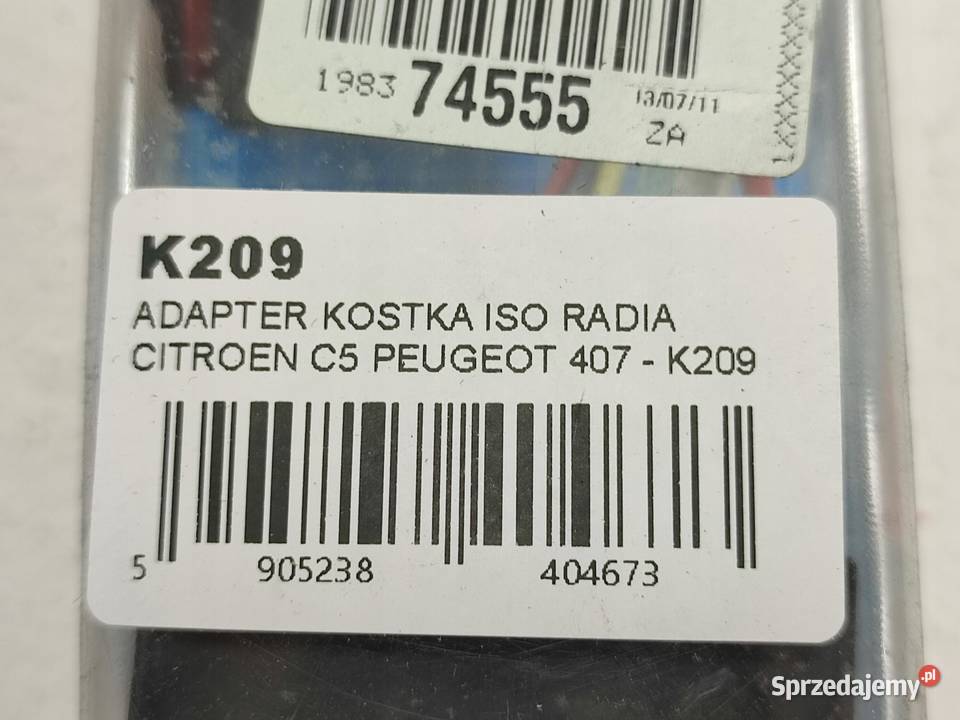 ADAPTER KOSTKA ISO RADIA CITROEN C5 PEUGEOT 407 osobowe