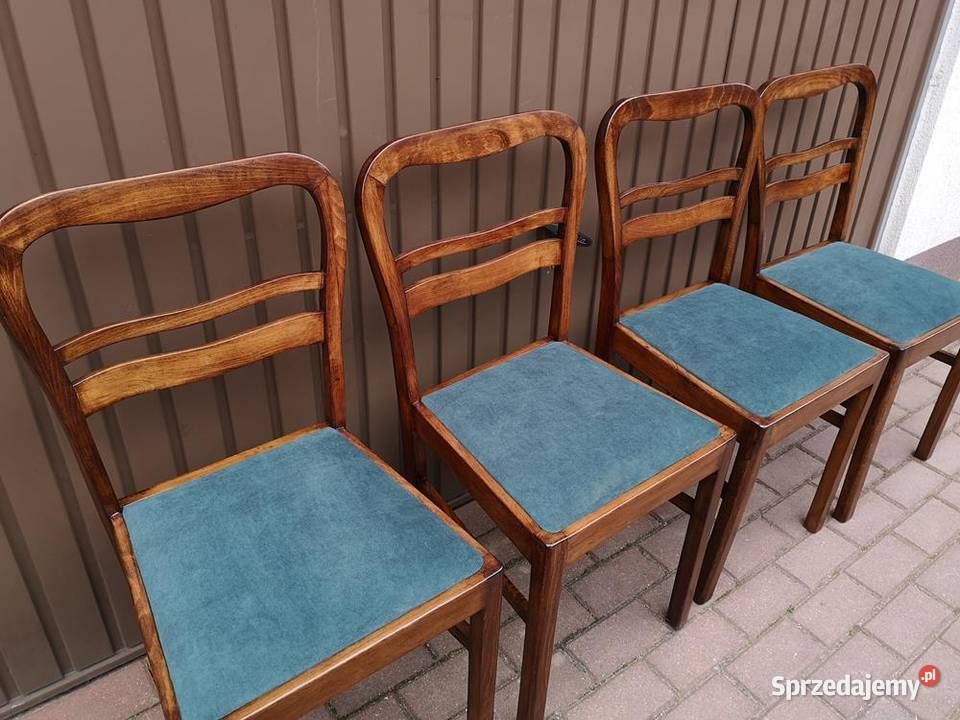 Krzesła ARTDECO Stare Antyk Komplet 4 Sztuki Swarzędz