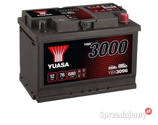 Akumulator YUASA YBX 3096 76AH 680A PRAWY PLUS Lubin
