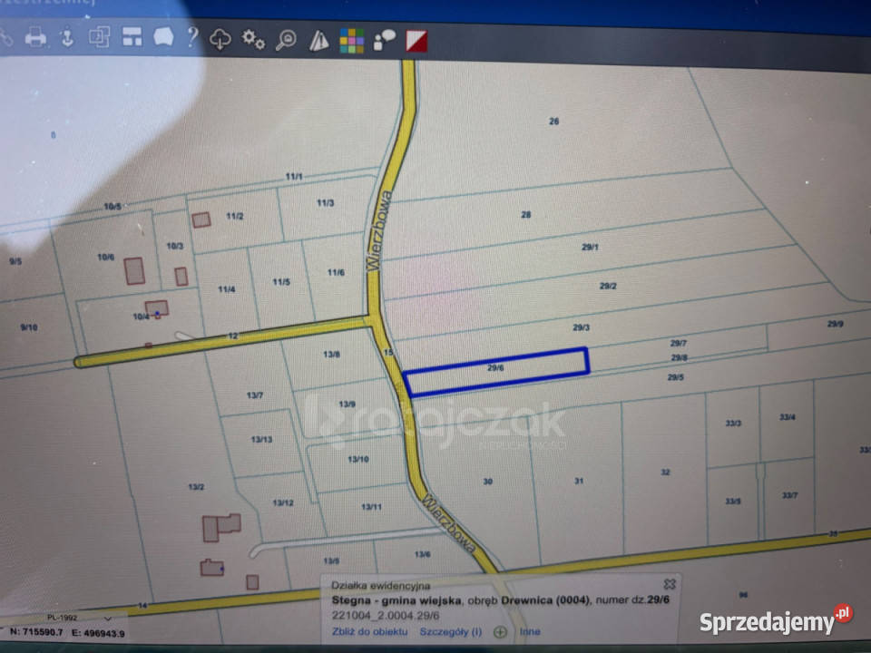 Grunt Drewnica Wierzbowa 3012m2 budowlana