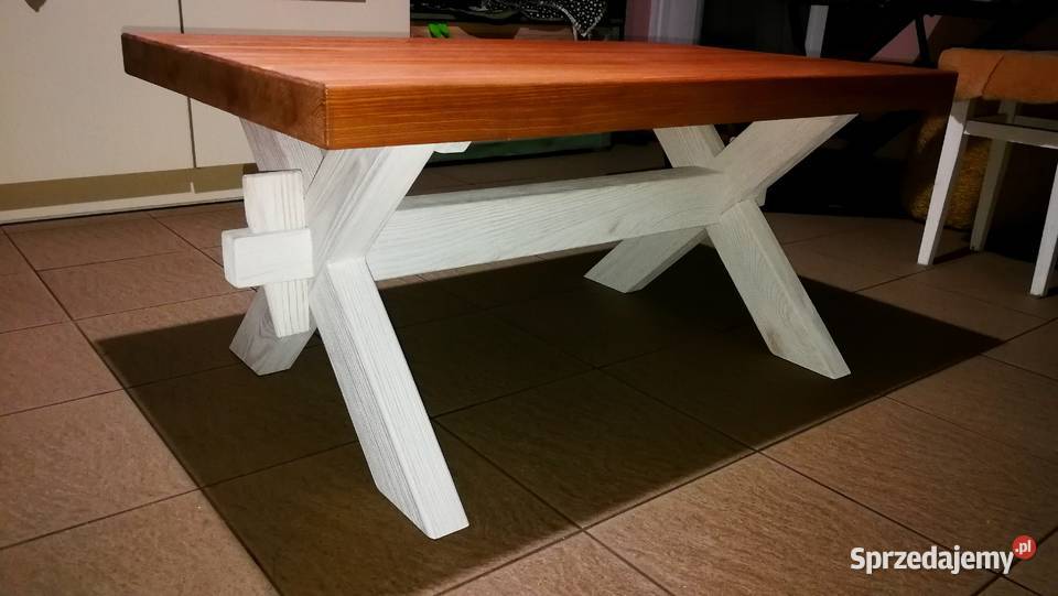 Ława drewniana postarzana stolik kawowy stół Radków