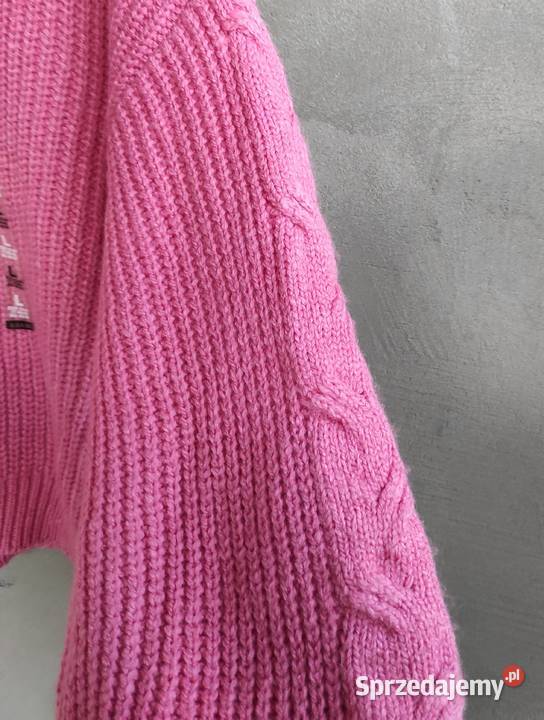 kiabi rózowy oversizowy sweter L 4244 Białka