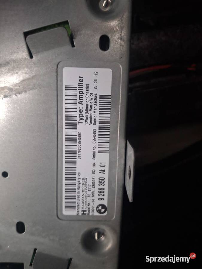 Wzmacniacz bmw f01 f10 harman kardon 9266350 Rok produkcji 2013 Spalona